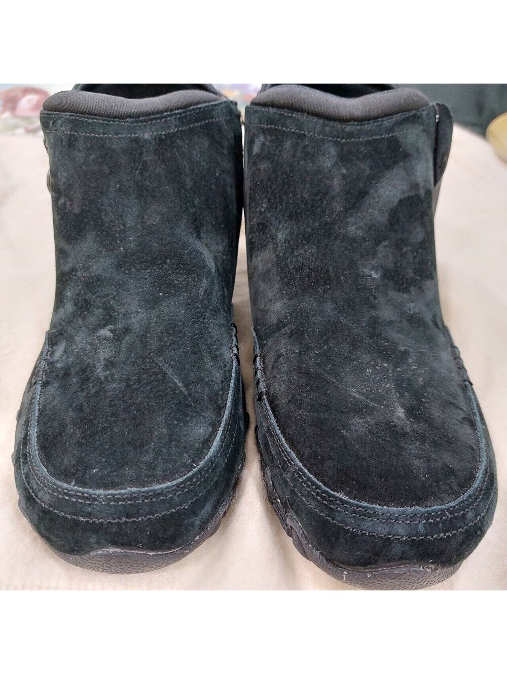 Skechers Bikers Earthy Chic Women’s Black Suede Ankle Boots Size 8.5 Comfort